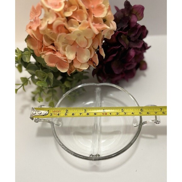 Vintage Clear Glass Divided Relish/Candy/condiment w/ Handles - Picture 5 of 6